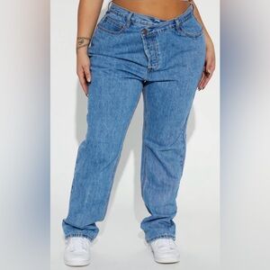Fashion Nova Light Blue Straight Leg Jeans